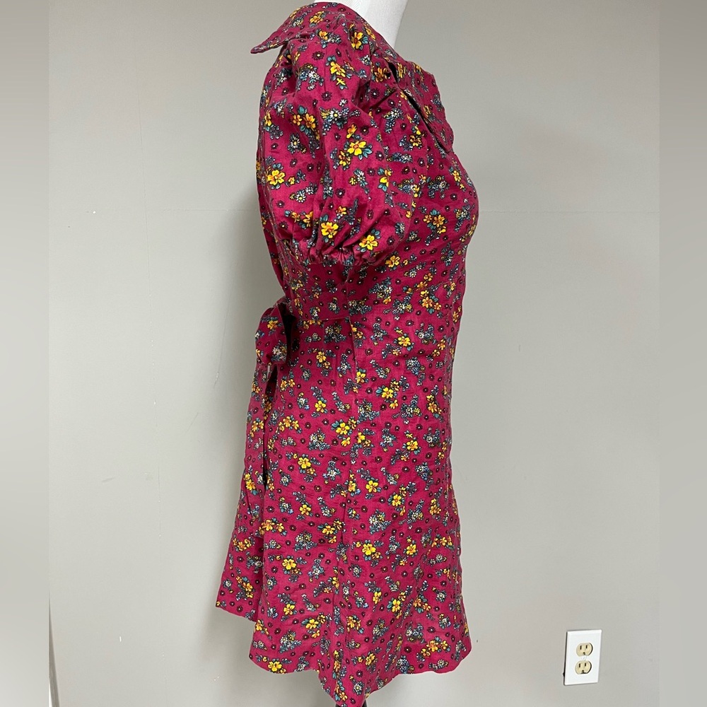 Vintage Pink A-Line Puff Sleeve Sundress - Picture 3 of 5